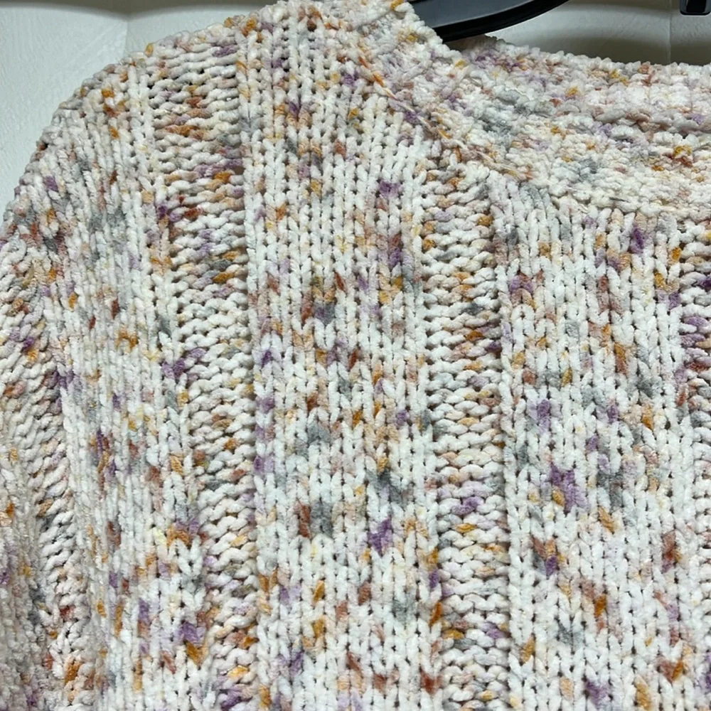 🤍Womens White Multi-Color Arizona Cropped Sweater - Picture 4 of 5